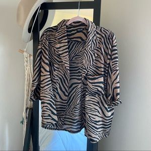 Nasty Gal tiger print button down